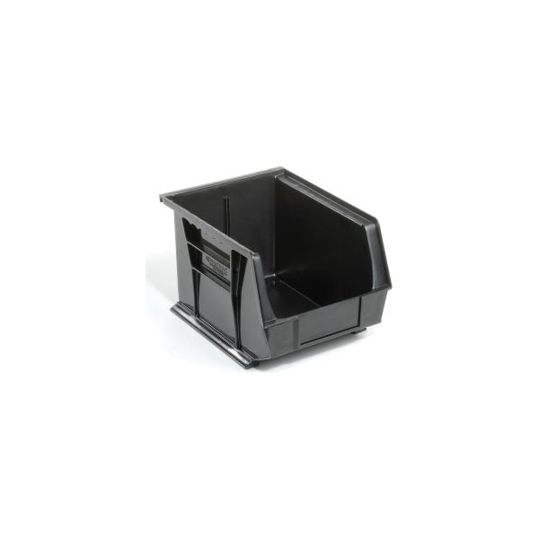 Hang & Stack Storage Bin, Plastic, Black, 6 PK